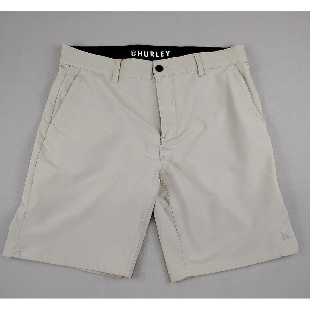 Hurley Mens Hybrid Walk Shorts Size 34 Khaki Tan Stretch Quick Dry Chino Board